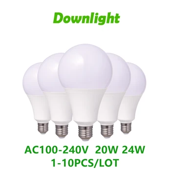 1-10PCS LED גבוהה חשמל הנורה אור גבוהה יעילות לא מהבהבים A80 AC100V-240V E27 B22 20W 24W מתאים קניון תאורה ביתית