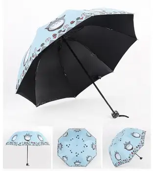 1 חתיכה יצירתי השכנים שלי טוטורו שמש גשם קידום מדריך מצויר חתול 3 קיפול מטריה