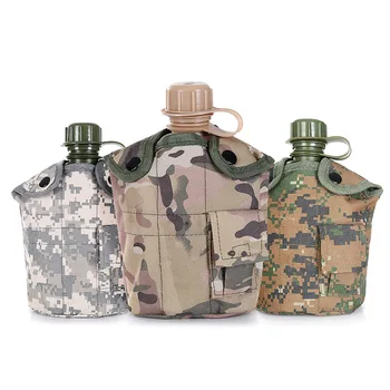 1 ליטר חיצוני הצבאי המימייה בקבוק קמפינג טיולי הליכה תרמילאות הישרדות בקבוק מים סיר עם מכסה המימייה קומקום