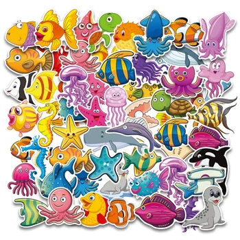 10/30/50pcs Kawaii בעלי חיים ימיים מדבקות מדוזה קריקטורה מדבקה יומן אלבום אישי נייר מחשב נייד עמיד למים צעצועים מדבקות