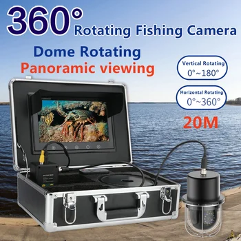 10 אינץ 20m/50/100 מטר מתחת למים לדוג דגים מצלמת וידאו מאתר IP68, עמיד למים 20 לדים 360 מעלות סיבוב פנורמי המצלמה