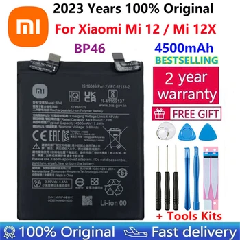 100% באיכות גבוהה מקורי חדש המחליף 4500mAh סוללה BP46 על Xiaomi Mi 12 / Mi 12X אמיתי סוללות טלפון Bateria