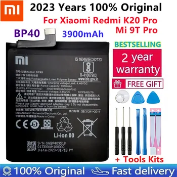 100% סוללה מקורית עבור Xiaomi Redmi K20 Pro / Mi 9T Pro 3900mAh BP40 החלפת ליתיום-יון פולימר סוללה בטלפון תיקון חלקים