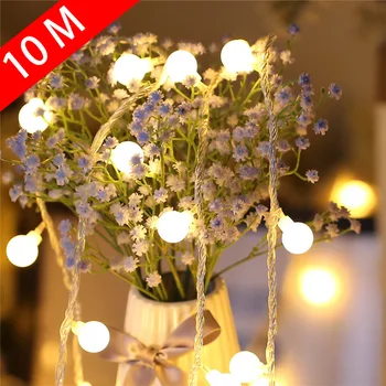 10M הכדור LED אורות מחרוזת גרלנד אורות עמיד למים חיצוני מנורת USB/סוללה פיה אורות חתונה בגן תפאורה חג המולד