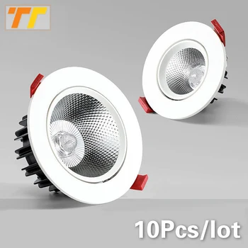 10Pcs LED Downlights 7W 9W ניתן לעמעום אורות ספוט 12W 15W AC90V-260V 18W קלח שבב שקוע תקרה מנורות עבור תאורה בבית