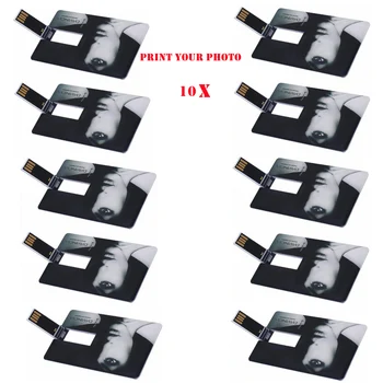 10PCS/LOT חינם לוגו DIY כונן הבזק מסוג USB 1GB 2GB OEM מתנה מותאם אישית לוגו פלסטיק כרטיס שם PenDrive מקל זיכרון הדפס לוגו מתנות