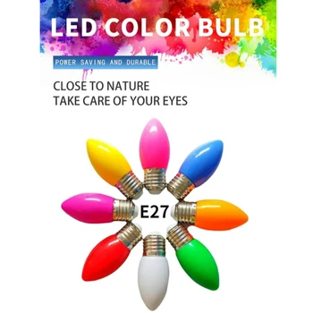 10pcs הסיטוניים צבעוני LED נורת E27 3W AC85-220V אור נר Led SMD2835 לבן/ירוק/כחול/אדום/צהוב לחופשה עיצוב הבית