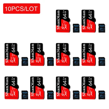 10PCS/הרבה חכמה SD/TF כרטיס 128GB 64GB 32GB Class 10 חכמה SD/SD TF כרטיס פלאש 16GB 8GB אדום כרטיס זיכרון הטלפון/מחשב לוח