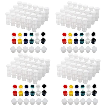 120 רצועות צבע ריקות רצועות צבע כוס סירים מיכלי אחסון ציור אומנויות ומלאכות אספקה (5Ml/120Pc)