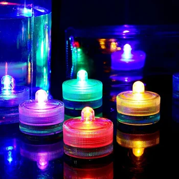 12Pcs/lot טבולות אורות LED עמיד למים מתחת למים LED אורות תה נרות לחתונה מעיין אגרטלים ג ' קוזי אקווריום.