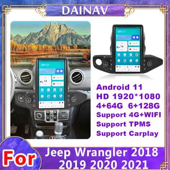 13.6 אינטש Android11 אוטומטי רדיו במכונית על ג ' יפ רנגלר 2018-2021 Autoradio סטריאו נגן ניווט GPS Carplay OBD לא נגן תקליטורים