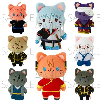14CM ממולאים בפלאש צעצוע אנימה Gintama Gintoki Shinpachi של קאגארה מסיכת עיניים של חתול מצויר קטיפה בובה תליון כרית WithCAT סדרה
