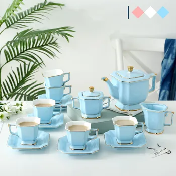 15 חתיכות קרמיקה האירופי כוס קפה בסלון הבית אלגנטי יצירתי מתנה פשוטה high-end הבריטי תה של אחר הצהריים ערכת תה
