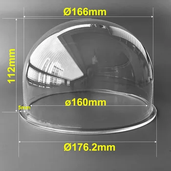 176.2x112mm 6.9 אינץ ' חיצוני שקוף חצי כדור אקריליק שקוף זכוכית הגנה כיפת כיסוי עבור SONY מצלמות IP PTZ