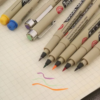 1pc צבעים חדשים מברשת עט קריקטורה variegating multicolour מחט אמנות סמנים עט
