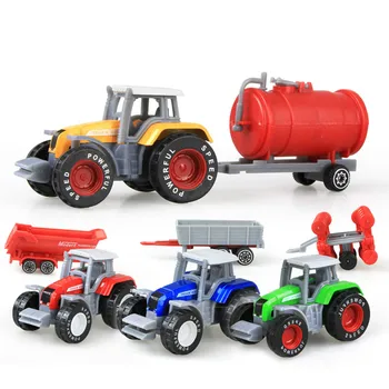 1PCS סגסוגת הנדסה דגם המכונית טרקטור צעצוע כלי רכב חקלאי הרכב החגורה ילד מכונית צעצוע מודל מתנה לילדים צעצועים לילדים בנים