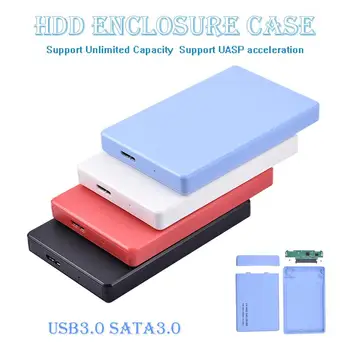 2.5 hdd במקרה usb 3.0 ל-SATA SSD חיצוני במקרה 5Gbps דיסק קשיח נייד תיבת עבור מחשב נייד שחור כחול לבן אדום hdd תחנת עגינה