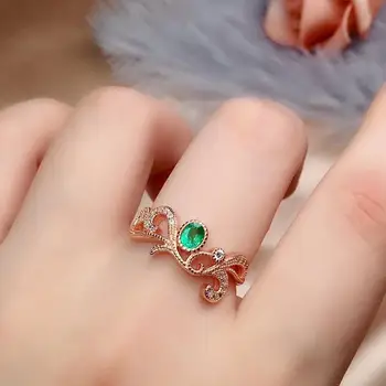 2019 טבעי ברקת טבעת קלאסית תכשיטים אלגנטיים טבעת כסף סטרלינג 925 עם מצופה זהב טבעת אופנתית