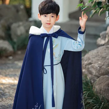 2021 חדש בסגנון סיני קטיפה מעובה בגדי ילדים חליפה לילדים Hanfu ילד העתיקה תחפושת Cosplay טאנג חליפת חורף