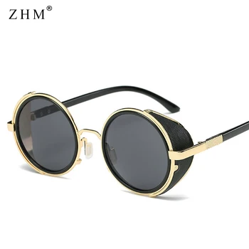 2022 Steampunk אופנה משקפי שמש נשים גברים וינטג מתכת עגול UV400 משקפי שמש קיטור רטרו Sunglassess Gafas דה סול Mujer