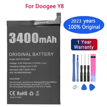 2023 100% סוללה מקורי לDOOGEE Y8 BAT18783400 סוללה 3400mAh קיבולת גבוהה זמן המתנה ארוך Bateria Batterie + כלים