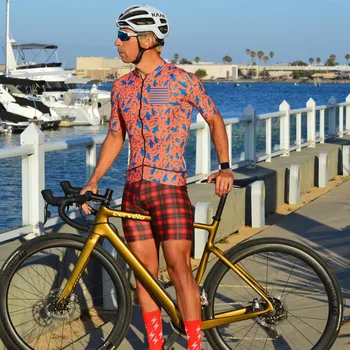 2023 אוהב את הכאב גברים סינר קצר שרוול רכיבה על אופניים ג 'רזי צוות קיץ להגדיר Ciclsimo Maillot רכיבה על אופניים קיט אופניים לבוש מכנסי ג' ל