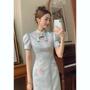 2023 אלגנטי מסורתי סיני שמלת טמפרמנט מפורסמים שונה Cheongsam Kawaii חמוד צרפתית השמלה