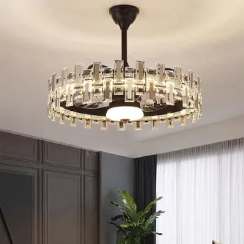 2023 אמנות זהב קריסטל עגול גדול תליון אור על הסלון במלון מסעדה מקורה קישוט הבית תליון מנורה קבועה