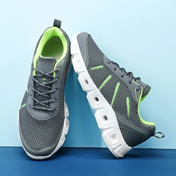 2023 גברים רך רשת נעלי קיץ לנשימה קל משקל נעליים שטוחות אופנה ריצת נעלי ספורט בנים כושר גודל גדול Tenis