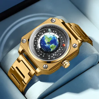 2023 העיצוב החדש זהב קוורץ שעונים Mens העליון מותג יוקרה מלא פלדה עסקים Mens שעונים עמיד למים שעוני יד רלו גבר
