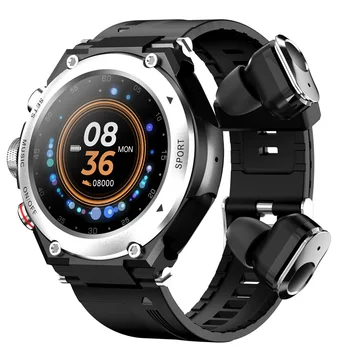 2023 חדש T92 שעון חכם או צמיד 2 ב 1 TWS Wireless האוזניות 1.28 אינץ קצב הלב, לחץ הדם ספורט עמיד למים Smartwatch