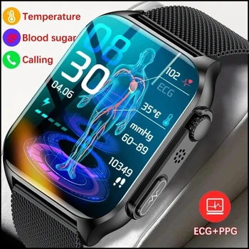 2023 חדש של גברים ונשים א. ק. ג+PPG מד Bluetooth להתקשר ספורט שעון חכם דם Glucometer בריאות שעון חכם