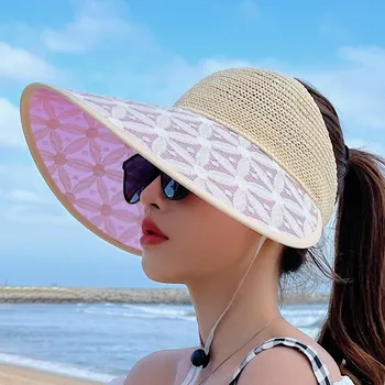 2023 קוריאנית כובע נשים בסגנון יפני, אינטרנט מפורסם קש אוויר העליונה הגנה מהשמש כובע קיץ לנשימה שמש חיצונית סו