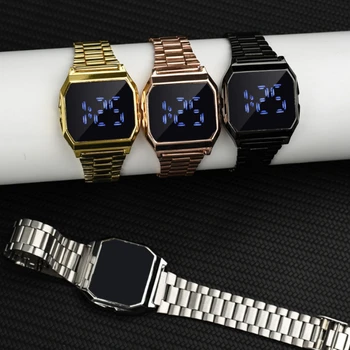 2023 שעון דיגיטלי לנשים יוקרה אלקטרוני זהב כסף Led שעונים נשים שעון יד גברים ספורט מגע שעון רלו Mujer