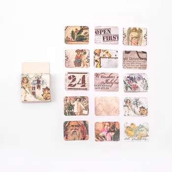 20Packs מיני הקופסא מדבקה העבר סדרת רטרו מכתבים, גזירי עיתונים והדבקות קריקטורה חומר DIY דביק 4 ס 