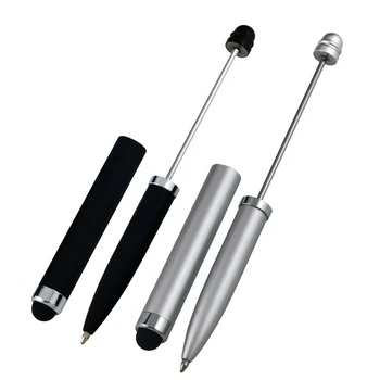 20Pcs 3 ב-1 DIY חרוזים עט כדורי עט Stylus עטים קבל עט סיטוני מוט מתכת Ballpen