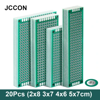 20Pcs PCB לוח צד כפול מעגל Protoboard 5Pcs אחד בגודל 2x8 3x7 4x6 5x7 ס 