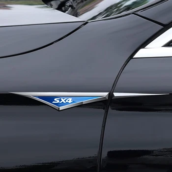 2pcs/Set המכונית הפגוש נירוסטה מדבקה מדבקות סמל חיצוני לקשט עבור סוזוקי SX4 אביזרי רכב