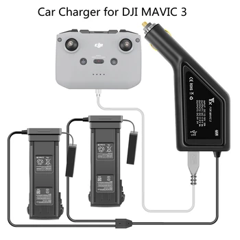 3 ב 1 מטען לרכב עבור DJI Mavic 3 שתי סוללות & שליטה מרחוק לחייב את האב עבור DJI Mavic 