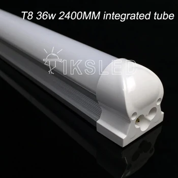 30pcs 2400mm T8 משולב 2.4 מ 'הוביל צינור אור T8 SMD 2835 T8 LED 2.4 מ' 240cm 2400mm 8 מטר 8ft AC85 265V