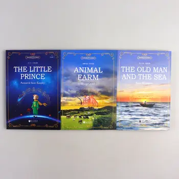 3Books/להגדיר את הנסיך הקטן/הזקן והים/חיות חווה אנגלי קלאסי מפורסם בעולם הספרים כיף לקרוא ספרים.