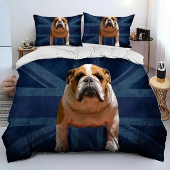 3D חמוד צרפתית פיטבול כלב מחמד Pup מנחם סט מצעים,שמיכה כיסוי מיטה שמיכה לכסות על הכרית,המלך, המלכה גודל סט מצעים