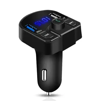 4.1 Bluetooth דיבורית לרכב LED משדר FM Dual USB מטען לרכב 3.1 A 1A 2 יציאות USB MP3 נגן מוזיקה Iphone14