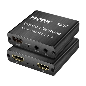 4K@30hz לולאה 1080P USB HDMI כרטיס לכידת וידאו מיקרופון באודיו יצא משחק מחשב הקלטה הקופסא. Youtube OBS בהזרמה בשידור חי שידור