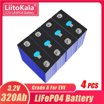 4PCS LiitoKala 3.2 V 320Ah תאים חדש Lifepo4 48V 320Ah סוללה 310Ah ציון 48V 24V הסוללה נטענת עם Busbars