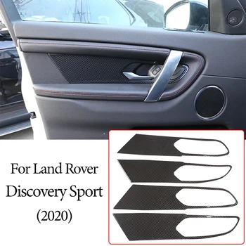 4pcs דלת המכונית הפנימי להתמודד עם פנל קישוט מכסה לקצץ את שרירי הבטן סיבי פחמן עבור לנד רובר דיסקברי ספורט 2020 הפנים אביזרים