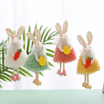 4pcs הפסחא ארנב ארנב האביב תלויים קישוטים שמח חג פסחא קישוטים הביתה ארנב חג הפסחא עיצוב המסיבה הילדים מתנות.