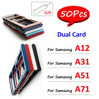50Pcs， המקורי כרטיס Sim Reader מחזיק כרטיס ה SIM-מגש בעל שבב חריץ מתאם עבור Samsung Galaxy A31 A12 A51 A71 כרטיס כפול