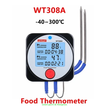 5PCS WT308A חכם מדחום מזון BT מדחום בשר עם תקשורת באמצעות Bluetooth אזעקת אור יחידה מתג בישול