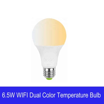 6.5 W 100-264V Wifi חכם נורת led כפול צבע לבן חם אור לבן קר הנורה E27 טלפון נייד אפליקציה מתג לכוונון